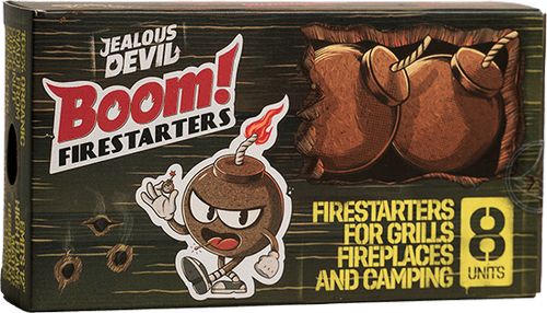 Jealous Devil Boom Firestarters for Grills, Fireplaces & Camping, 8ct