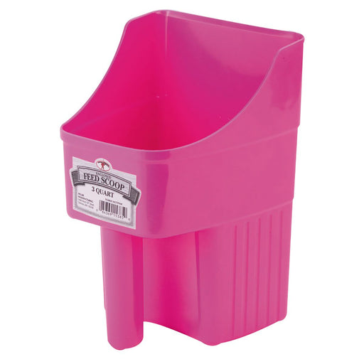 Enclosed Plastic Feed Scoop, 3qt, Hot Pink