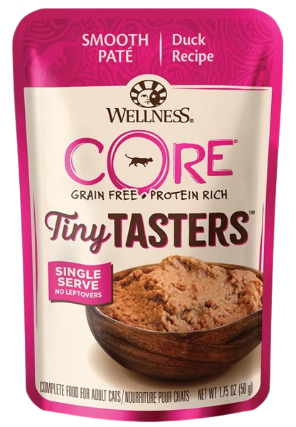Wellness CORE® Tiny Tasters™ Pate, Duck, Wet Cat Food, 1.75oz Pouch