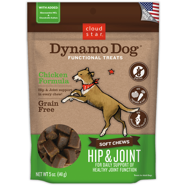Cloud Star Dynamo Dog Functional Soft Chews Hip & Joint Dog Treats, Chicken, 14oz