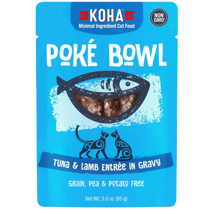 KOHA Poké Bowl Tuna & Lamb Entrée in Gravy for Cats 3oz Pouch