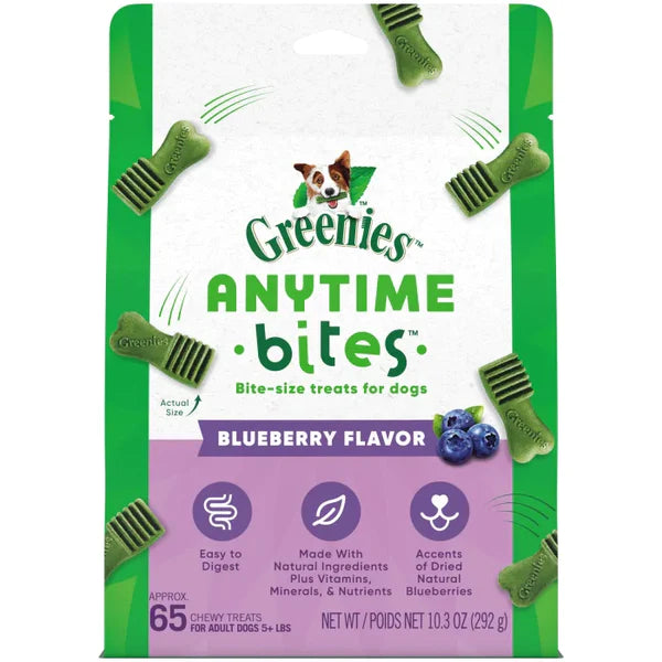 GREENIES Blueberry Flavored Anytime Bites Dog Treats, 10oz