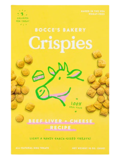 Bocce's Beef Liver + Cheese Crispies Dog Training Treats, 10oz