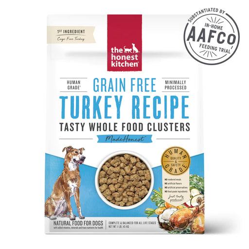 The Honest Kitchen Grain Free Turkey Clusters Dry Dog Food, 1lb Trial