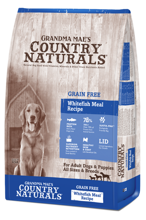 Grandma Mae's Country Naturals Grain Free Whitefish Meal Limited Ingredient Diet Dry Dog Food