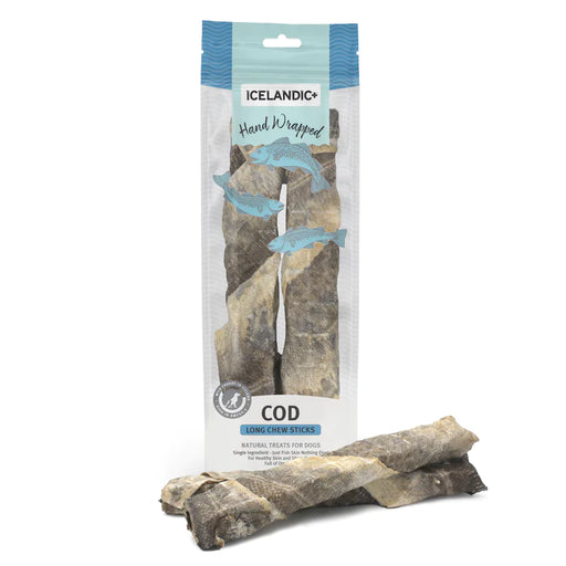 Icelandic Hand Wrapped Cod Skin Short 5" Chew Sticks for Dogs