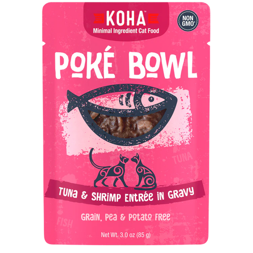 KOHA Poké Bowl Tuna & Shrimp Entrée in Gravy for Cats 3oz Pouch