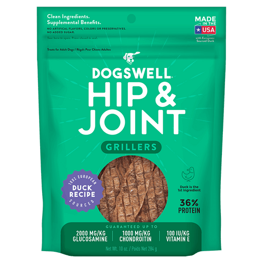 Dogswell Hip & Joint Grillers Dog Treats, Duck Recipe, 10oz