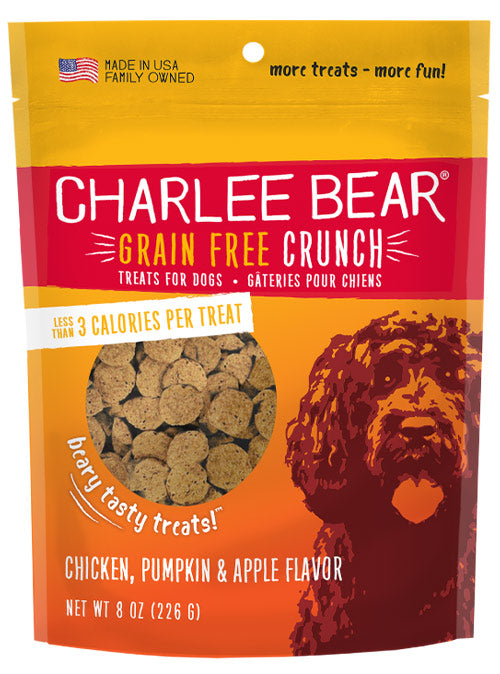 Charlee Bear Chicken, Pumpkin & Apple Grain Free Crunch Dog Treats, 8oz