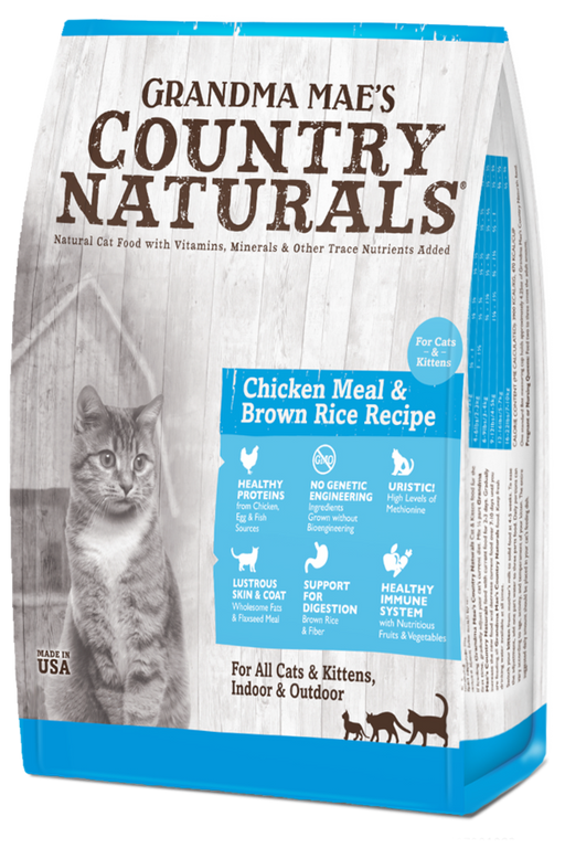 Grandma Mae's Country Naturals Chicken Meal & Brown Rice Recipe for Cats & Kittens, 6lbs