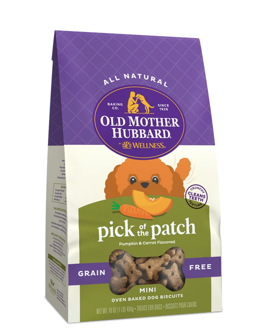 Old Mother Hubbard Grain Free Oven Baked Mini Dog Biscuits, Pick of the Patch Pumpkin & Carrot, 20oz