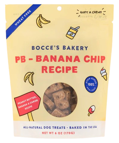Bocce's PB-Banana Chip Soft & Chewy Dog Treats, 6oz