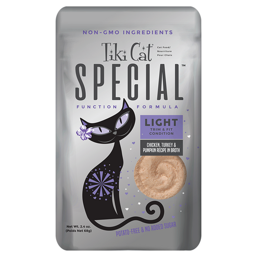 Tiki Cat® Special™ LIGHT: Chicken, Turkey & Pumpkin Recipe in Broth Cat Food Pouch, 2.4oz