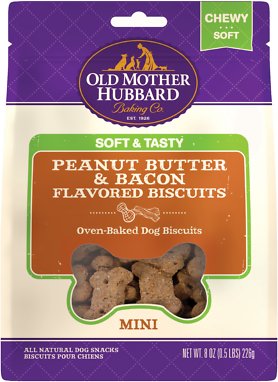 Old Mother Hubbard Soft & Tasty Peanut Butter & Bacon Mini Dog Treats, 8 Oz