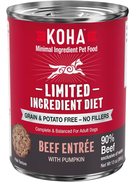 KOHA Limited Ingredient Diet Beef Entrée Canned Dog Food, 13oz