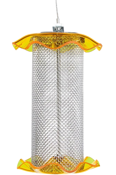 1 Quart Yellow Nyjer Forever Feeder, Mesh Feeder, 5"W x 6"H