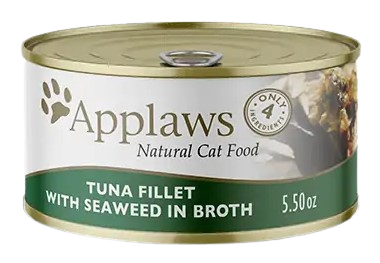 Applaws Natural Tuna Fillet with Seaweed in Broth, 5.5oz Canned Cat Food