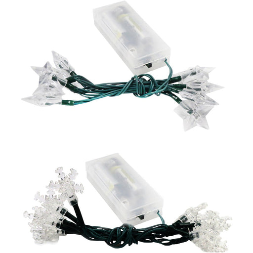 Star & Snowflake Battery Operated Light Set