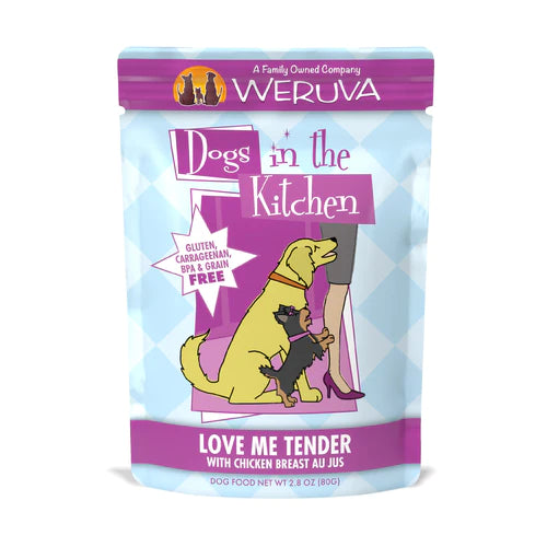 Weruva Dogs in the Kitchen  Love Me Tender with Chicken Breast Au Jus Dog Food, 2.8oz Pouch