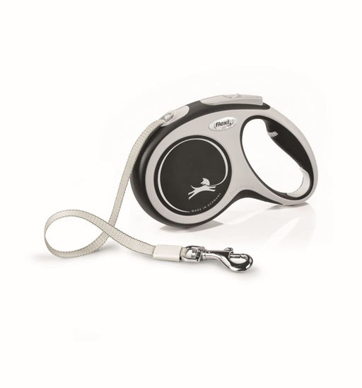 Flexi New Comfort Retractable Tape Dog Leash Grey, 16 ft, MD, Up To 55 lb