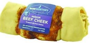 Barkworthies Grain Free Beef Cheek Wrapped Chicken Treat for Dogs
