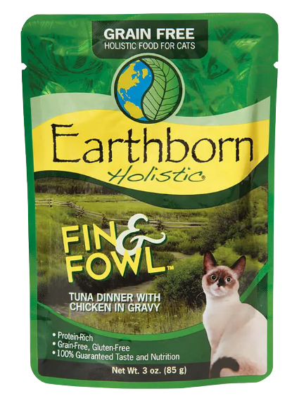 Earthborn Holistic Fin & Fowl Tuna & Chicken Wet Cat Food, 3oz