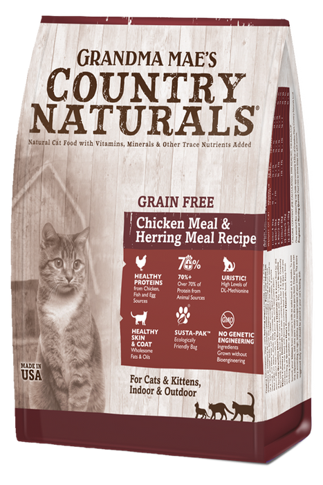 Grandma Mae's Country Naturals Grain Free Chicken Meal & Herring Meal Recipe for Cats & Kittens, 6lbs