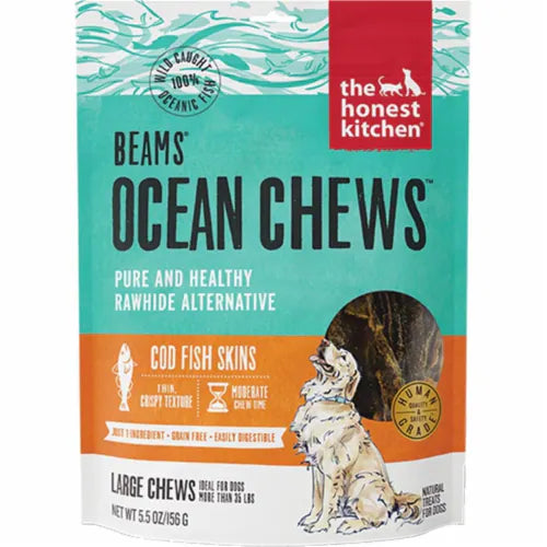 The Honest Kitchen BEAMS Grain Free Ocean Chews Cod Skin Dog Treats - Large