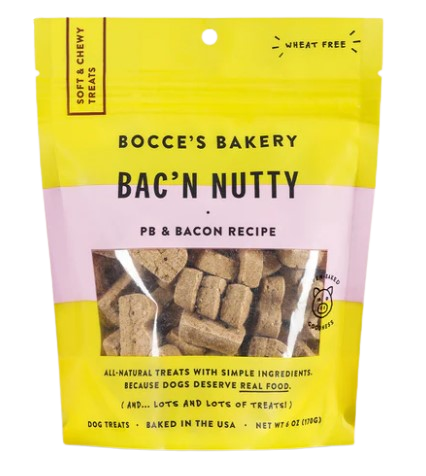 Bocce's Bac N Nutty Soft & Chewy Dog Treats, 6oz