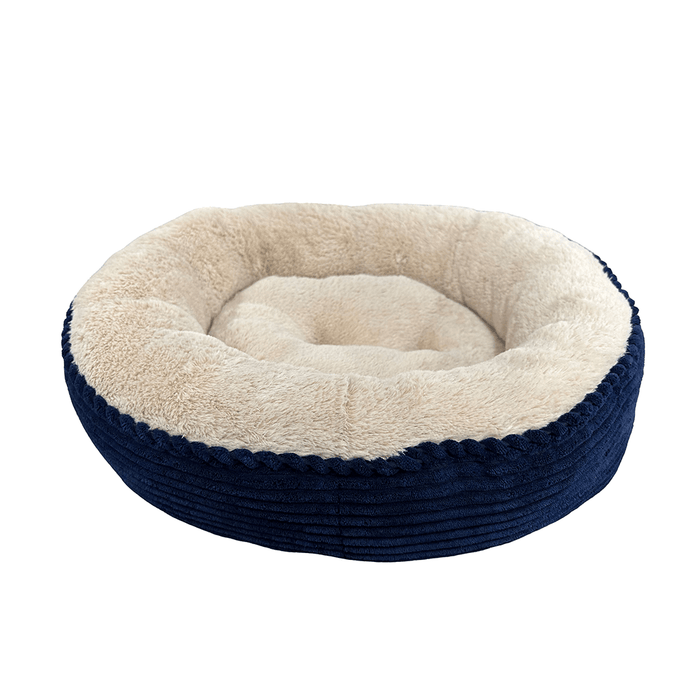 Sleep Zone Round Rib Corduroy Bed, Navy