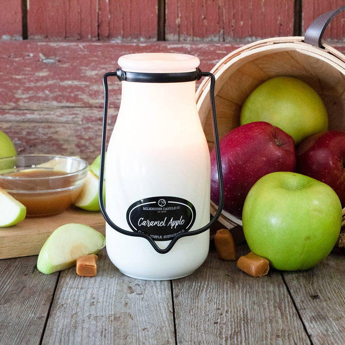 14 oz Milkbottle Candle: Caramel Apple