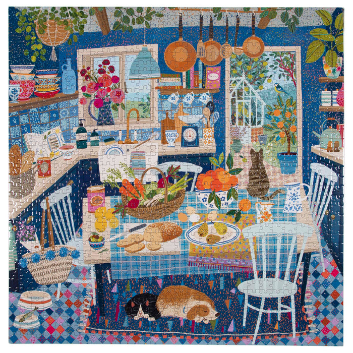 Blue Kitchen 1000 Piece Square Adult Jigsaw Puzzle