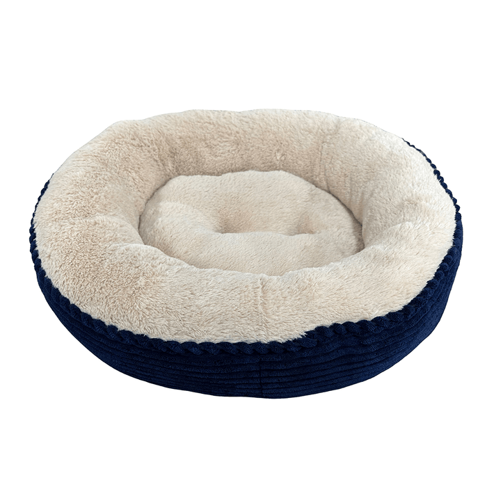 Sleep Zone Round Rib Corduroy Bed, Navy