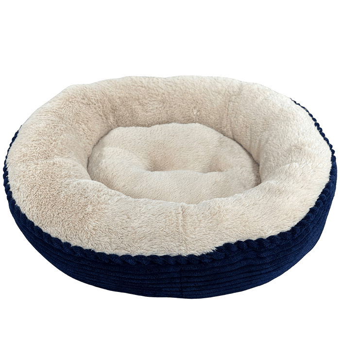 Sleep Zone Round Rib Corduroy Bed, Navy