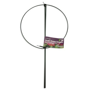 Flower Support - Green - Single - 10in Ring x 18in Leg