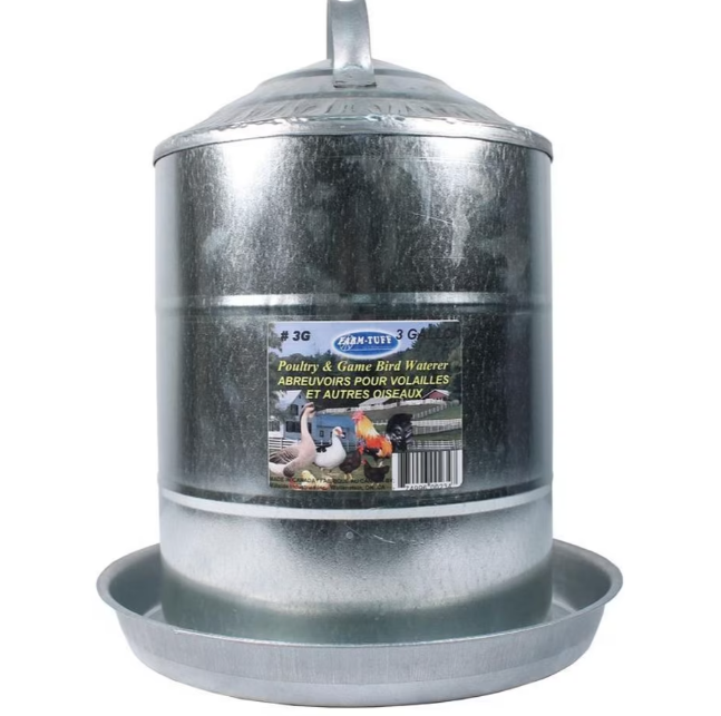 Galvanized Poultry & Game Bird Waterer