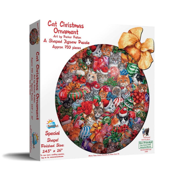 0527 Cat Christmas Ornament SHAPED  Puzzle