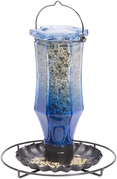 Sapphire Starburst Vintage Glass Wild Bird Feeder