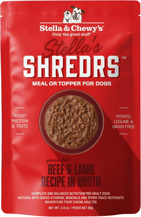 Stella & Chewy's SHREDRS Beef & Lamb Wet Dog Food, 2.8oz Pouch