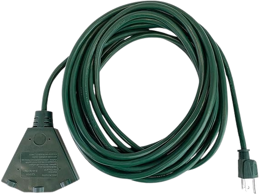 25' Stanley Green 3-prong Outdoor Power Cord With 3-outlet Block