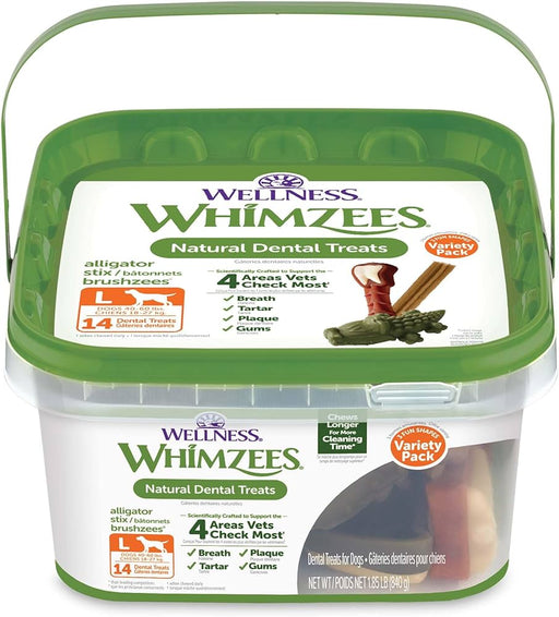 Wellness Whimzees Large Dog Dental Treats Variety Value Box 14 Pack
