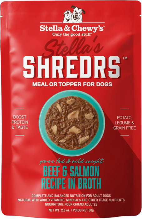 Stella & Chewy's SHREDRS Beef & Salmon Wet Dog Food, 2.8oz Pouch