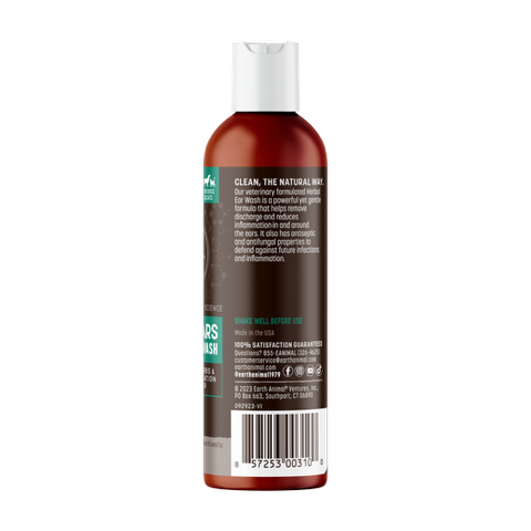 Earth Animal Clean Ears Herbal Ear Wash, 4oz