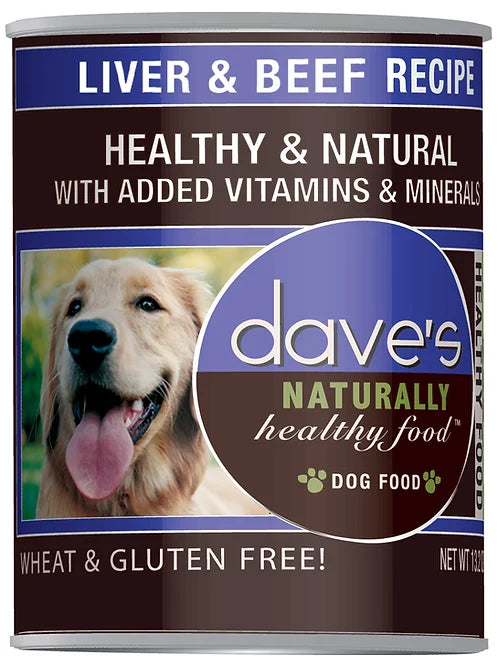 Dave's Naturally Healthy Liver & Beef Recipe Canned Dog Food 13.2 oz