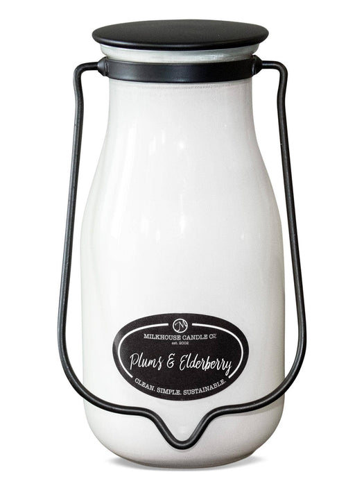 14 oz Milkbottle Candle: Plums & Elderberry