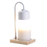 White & Wood Arched Candle Warmer Lamp