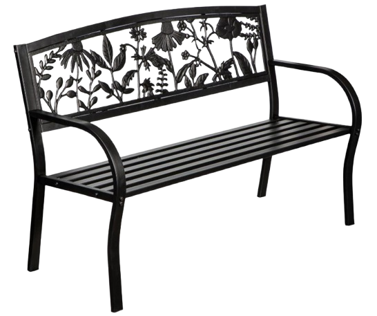 Wildflower Cast Iron Garden Bench
