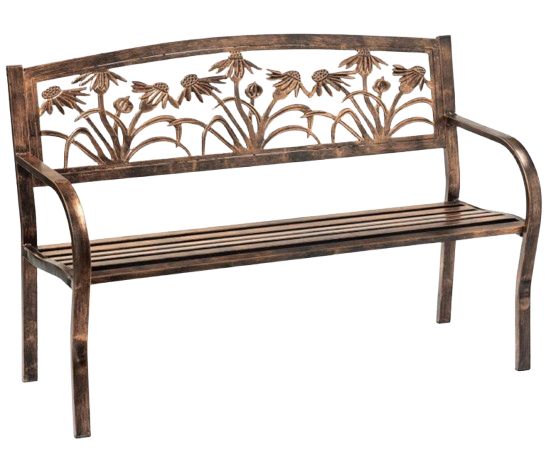 Coneflower Steel Bench