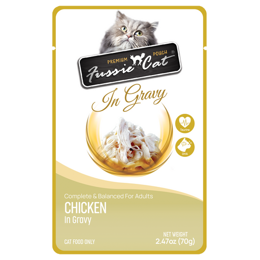 Fussie Cat Chicken & Gravy Cat Food, 2.47oz Pouch