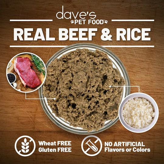Dave's Naturally Healthy Beef And Rice Canned Dog Food, 13oz